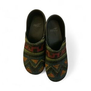Dansko Multicolor Geometric Clogs